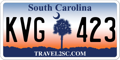 SC license plate KVG423
