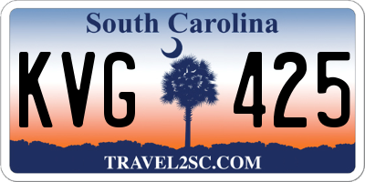 SC license plate KVG425