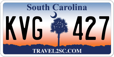 SC license plate KVG427
