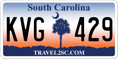 SC license plate KVG429