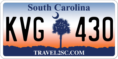 SC license plate KVG430