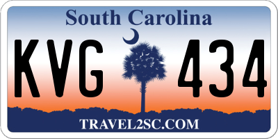 SC license plate KVG434