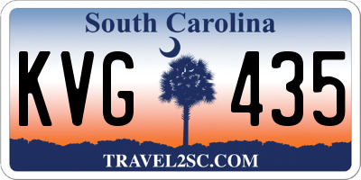 SC license plate KVG435