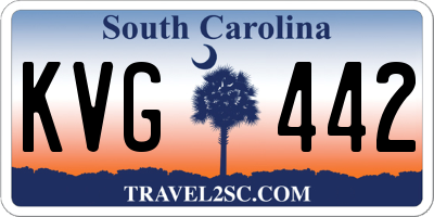 SC license plate KVG442