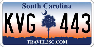 SC license plate KVG443
