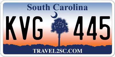 SC license plate KVG445