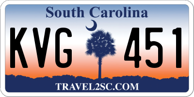 SC license plate KVG451
