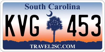 SC license plate KVG453