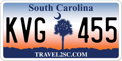 SC license plate KVG455