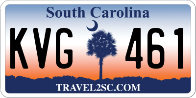 SC license plate KVG461