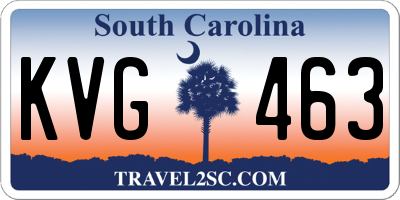 SC license plate KVG463