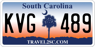 SC license plate KVG489