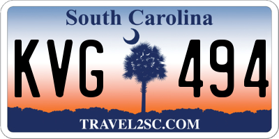 SC license plate KVG494