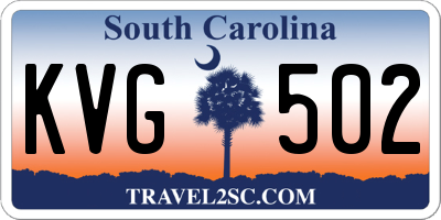 SC license plate KVG502