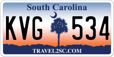 SC license plate KVG534