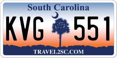 SC license plate KVG551
