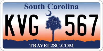 SC license plate KVG567