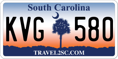 SC license plate KVG580