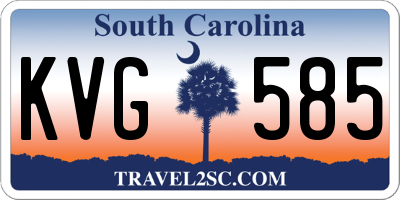 SC license plate KVG585