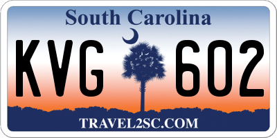 SC license plate KVG602