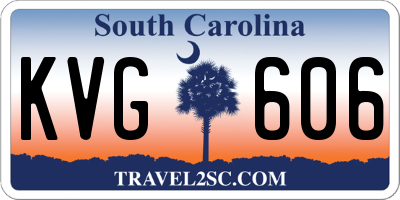 SC license plate KVG606