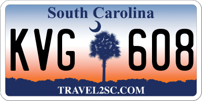 SC license plate KVG608