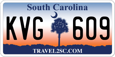 SC license plate KVG609