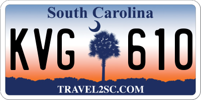 SC license plate KVG610