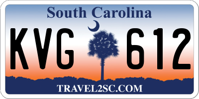 SC license plate KVG612