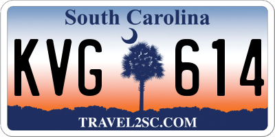 SC license plate KVG614