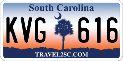 SC license plate KVG616