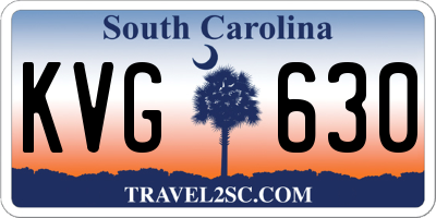 SC license plate KVG630