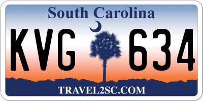 SC license plate KVG634