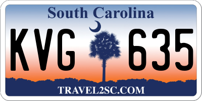 SC license plate KVG635
