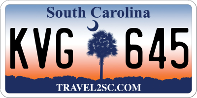 SC license plate KVG645