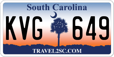 SC license plate KVG649