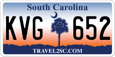 SC license plate KVG652