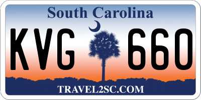 SC license plate KVG660