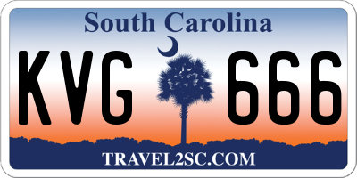 SC license plate KVG666