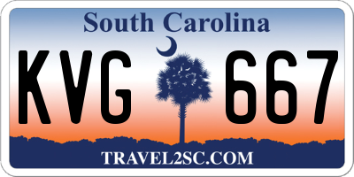 SC license plate KVG667
