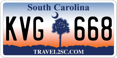 SC license plate KVG668