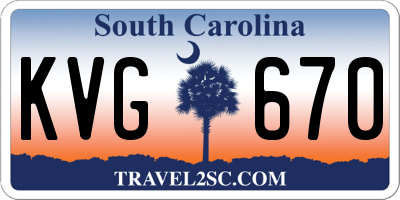 SC license plate KVG670