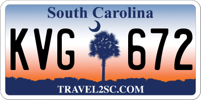 SC license plate KVG672