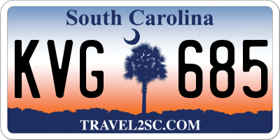 SC license plate KVG685