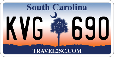 SC license plate KVG690