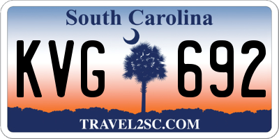 SC license plate KVG692