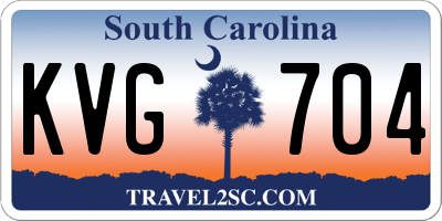 SC license plate KVG704