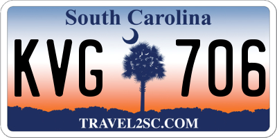 SC license plate KVG706
