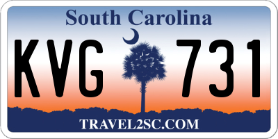 SC license plate KVG731