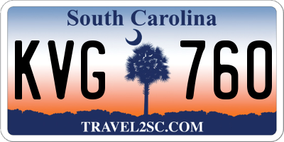SC license plate KVG760